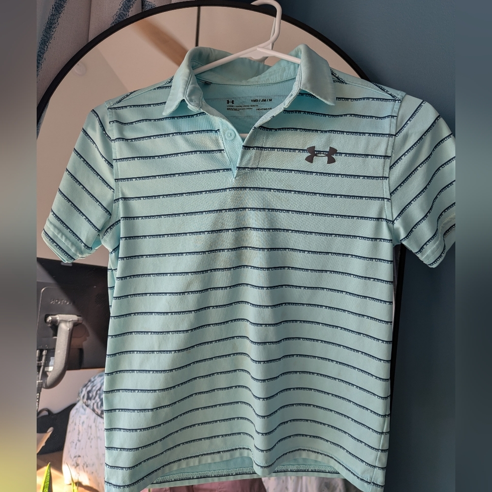 Under Armour Aqua Striped Performance Polo